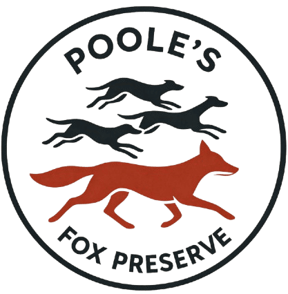 Red fox logo with running silhouettes.